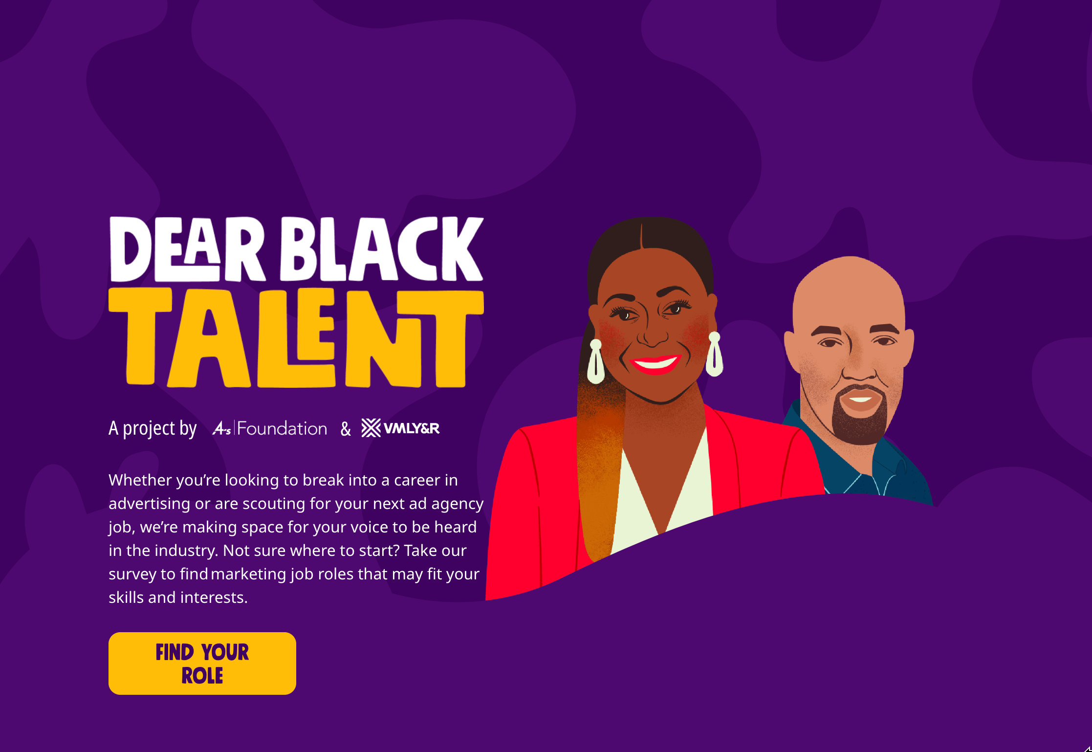 The Dear Black Talent website was a pro bono project to help build careers for...