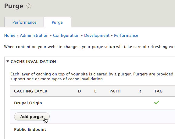 When the Drupal cache won't auto-purge, you must purge the Purge module